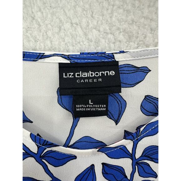 Liz Claiborne Women's Blouse Bell 3/4 Sleeve Floral Multicolor Size L, Pre-Owned - Picture 7 of 7